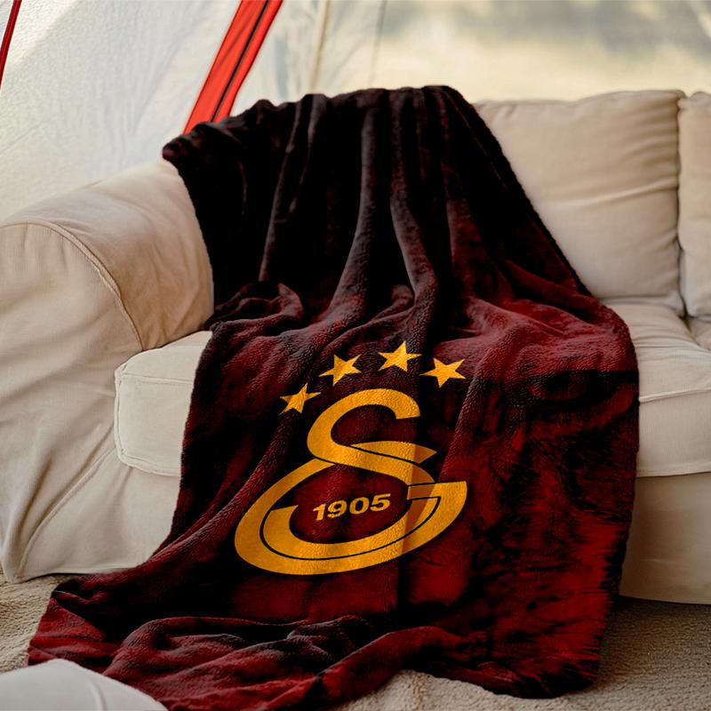 Galatasaray SK Pattern Blanket, Cozy Blanket for All-Season Comfort on Sofas, Beds, Office, Car, Camping and Travel