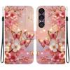 Handmade PU Leather Flip Case for Sony Xperia 1 VII Anti-Slip Shockproof Cover with Wrist Strap & Heart/Rose Cat Designs
