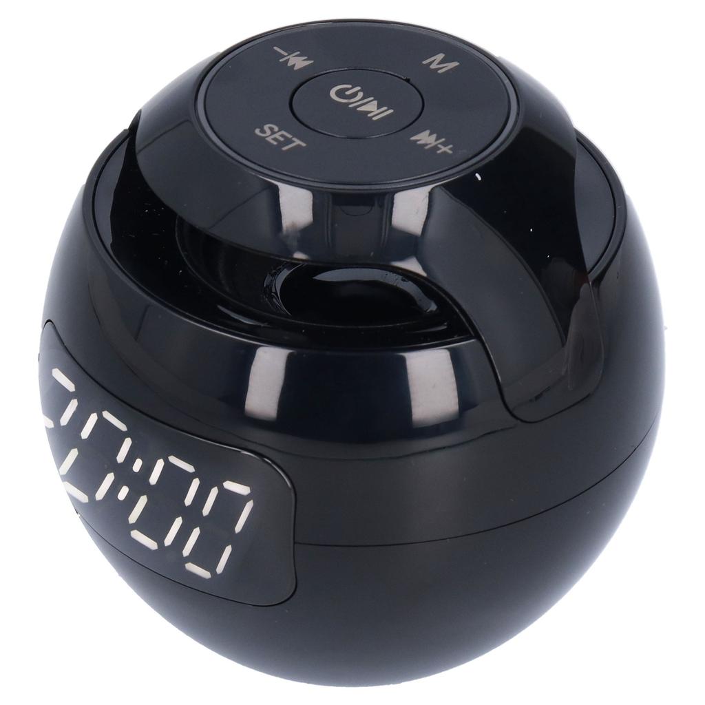 Multifunctional Bluetooth 5.0 Alarm Clock Speaker Rechargeable Ball Shape Portable Wireless Speaker with Clock for