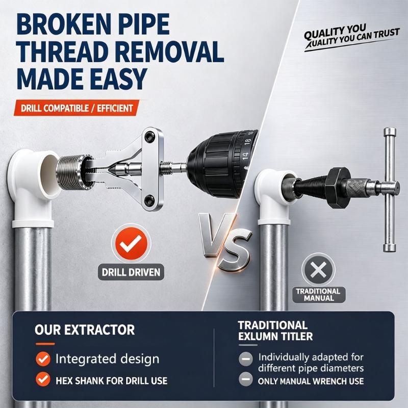 מחלץ הברגות צינורות ל-1/2", 3/4", 1" הברגות פנימיות שבורות, מחלץ ברגי צנרת לתיקון