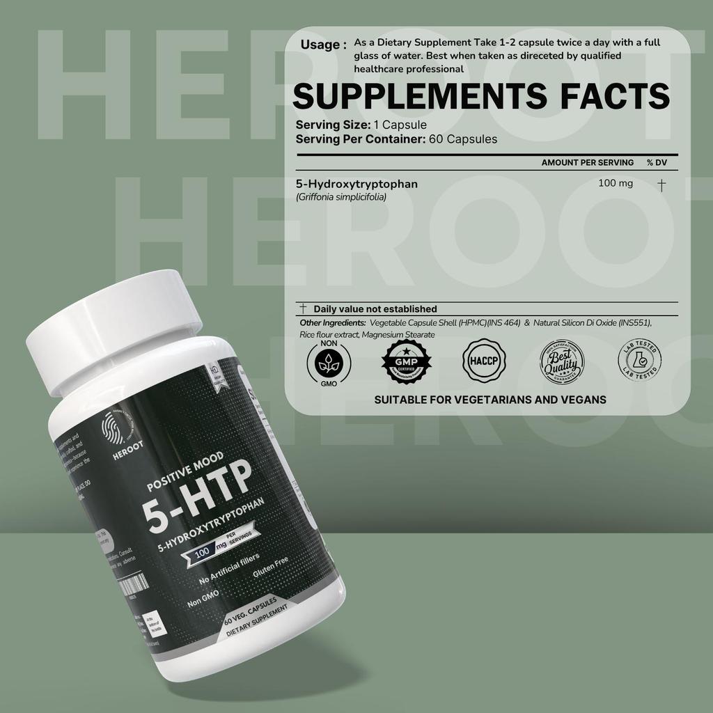 5-HTP Capsules | 100 Mg | Dietary Supplement