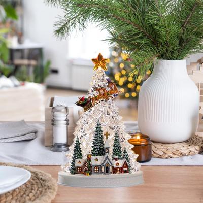Christmas Tree Music Box with Light Musical Decoration Creative Ornament Xmas