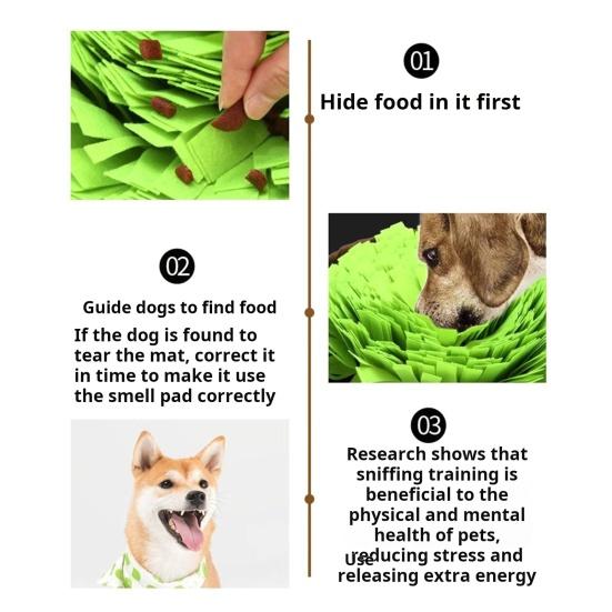 Dog Snuffle Mat Pet Sniffing Pad Foldable Slow Feeding Mat Interactive Puzzle Toy Non-slip Dog