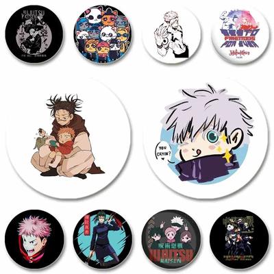 32/44/58MM Anime Jujutsu Kaisen Badge Cute Gojo Satoru Yuji Itadori Round Lapel Pins DIY Backpack Collar Brooch Fashion Jewelry Accessories