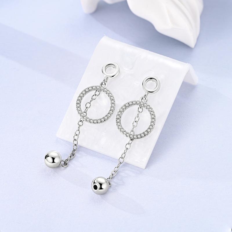 New Tassel Earrings 925 Silver Butterfly Snowflake Star Moon Tassel Ear Studs For Women Fine Engagement Birthday Jewelry Gifts