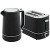 Set of 1.7 L Kettle and Toaster with 6 Browning Levels, Black/Steel