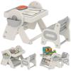Multipurpose Children's Table with Storage Shelf and Drawers, In HDPE and PP, Grey and White