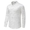 Men Chinese Style Vintage Shirt Mens Tops Tang Suit Fashion Solid Traditional Long Sleeve Stand-Up Collar White Shirt