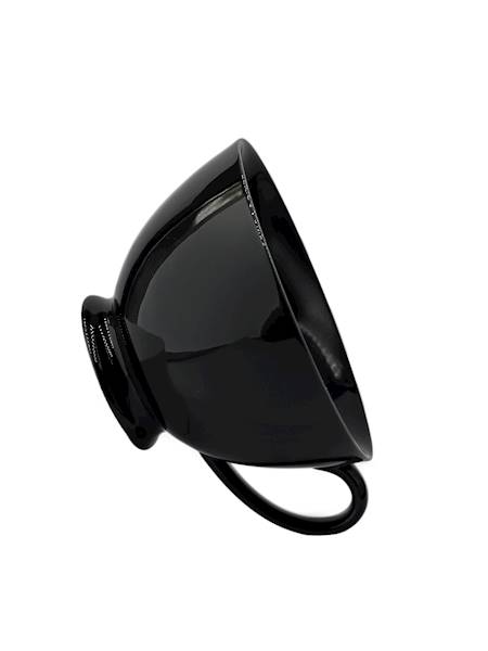 BLACK CERAMIC CUP 260ml WITH OPENWORK SAUCER FOR COFFEE AND TEA