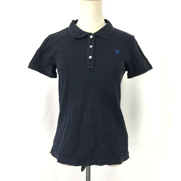 MARGARET HOWELL Japan Made Short Sleeve Polo Shirt Navy Size 2 Ladies Cotton Tops(USED)