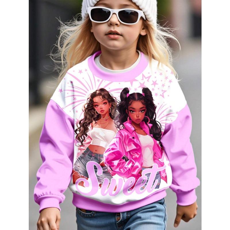 Children's Sweatshirt Autumn New Style Loose and Western Style Children's Spring and Autumn Cartoon Round Neck Sweatshirt RA02