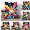 Art Illustration P-Pop Cube Burst Throw Lightweight 240g Flannel Blanket Soft Skin-friendly for Summer Cooling