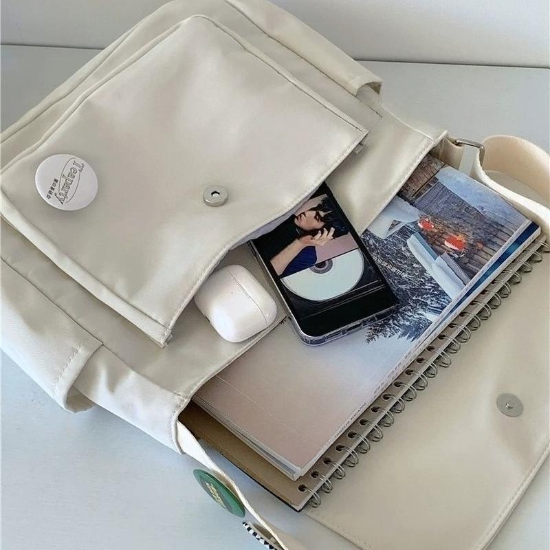 Women Crossbody Bag Large Capacity Adjustable Strap Shoulder Bag Casual Student Messenger Bag Ins Retro Daily Commuter Bag Tote Bags Men