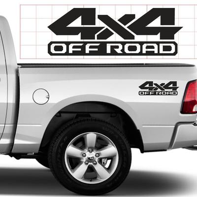 4x4 Road Sticker for Ford F-Series & Dodge RAM Pickup Truck Body