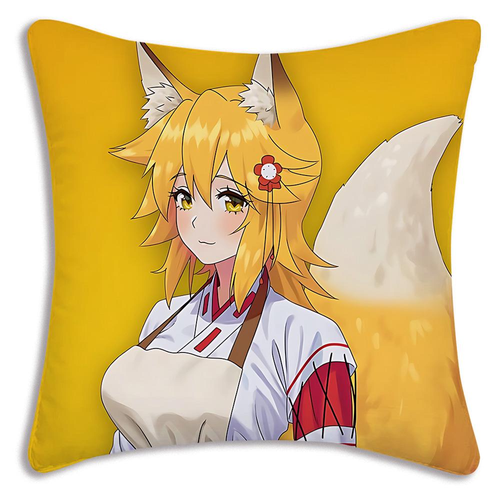Cute The H-Helpful Fox Senko San Pillow Covers Cartoon Sofa Decorative Home Double-sided Printing Short Plush Cute Cushion Cover
