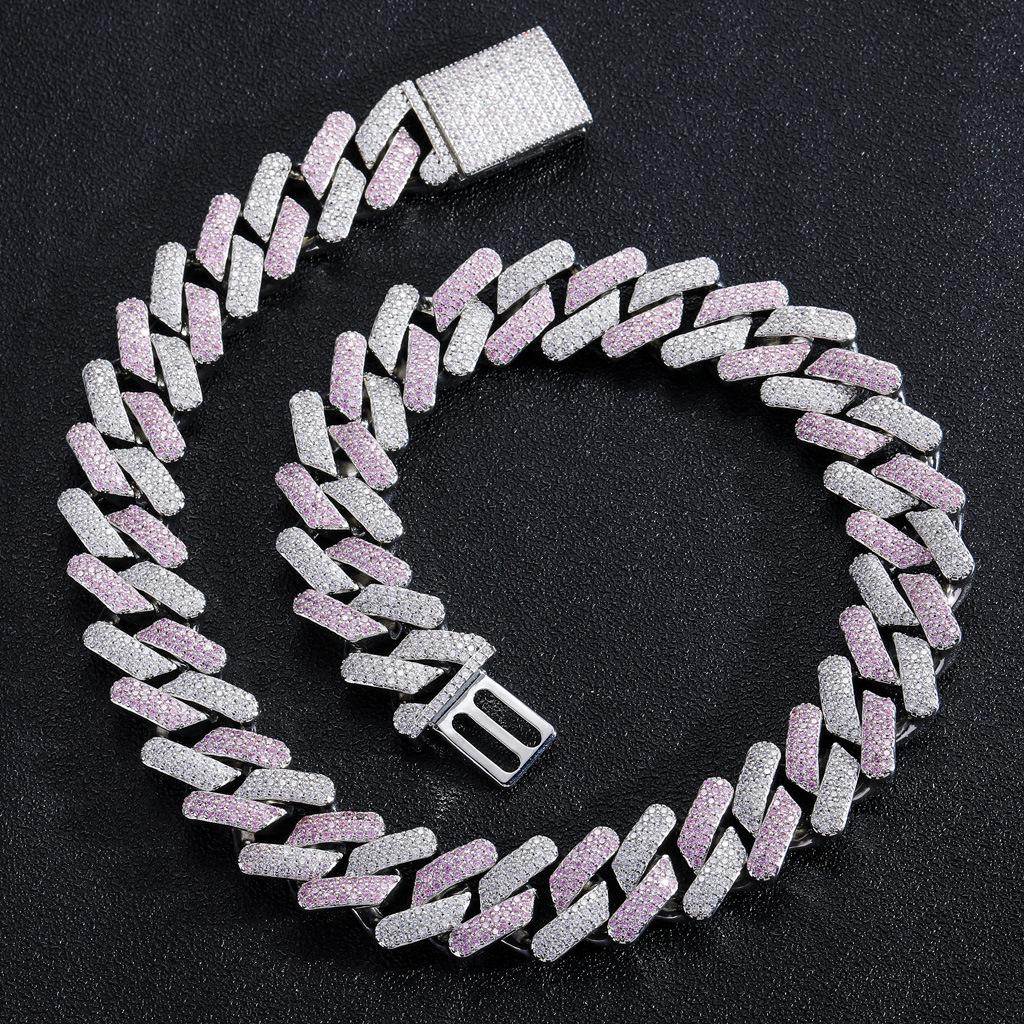 European-American Bestseller: 20mm Three-Row Zircon Cuban Chain, Real Gold Plated, Full Diamond Hip Hop Necklace