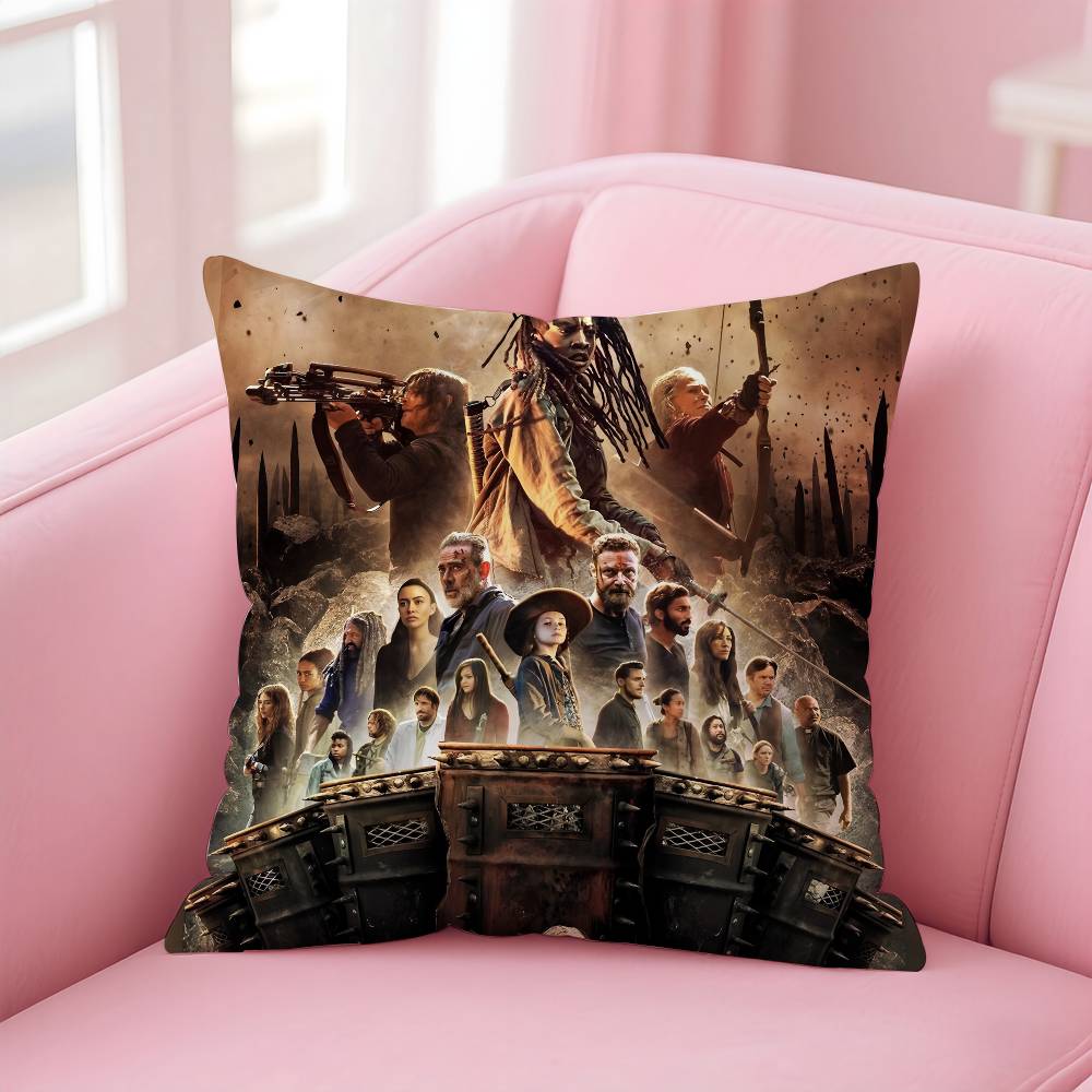 The W-walking dead Pillow Case Comfort Sofa Bed Silky elegant Invisible zipper Custom Decorative cushion cover