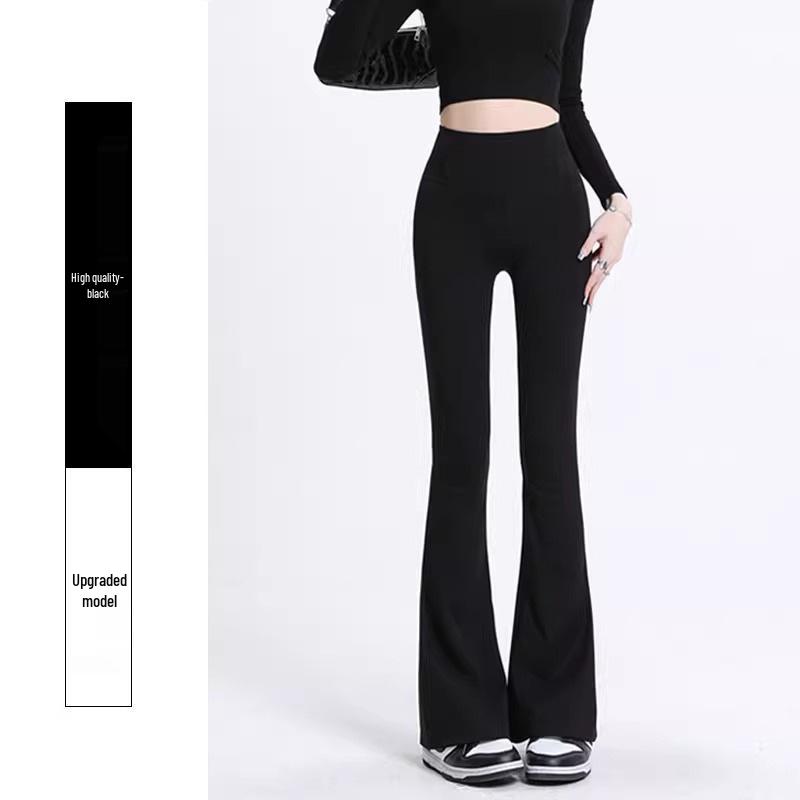 

Women s High Waist Micro Flare Yoga Pants - Velvet Slimming Fit, Wide Leg, Spring/Autumn Casual Wear One Size (fits 80-110 jin)