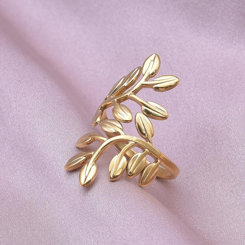 1/5Ppcs/Lot Real Gold Plated Stainless Steel Rings For Women Men Accessories Open Adjsutable Chunky Butterfly Heart Ring Anillos