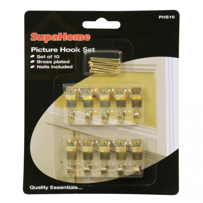 SupaHome Picture Hook Set (Set Of 10)