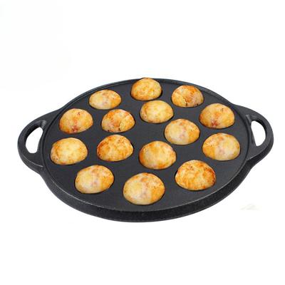 Takoyaki Baking Tray Round Pancake Plate Mold Non Stick Pan Cast Iron Material