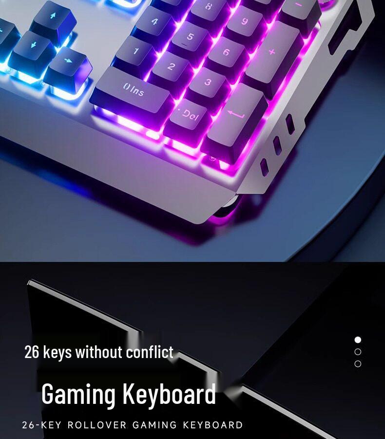 Wired Gaming Keyboard, Mouse & Headset Set - E-sports Mechanical Desktop Peripherals
