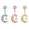 Stainless Steel Moon Star  Navel Ring Nail Piercing Jewelry Accessories