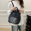 Embroidered Denim Bag Women's Shoulder Bag Cartoon Printed Crossbody Bag