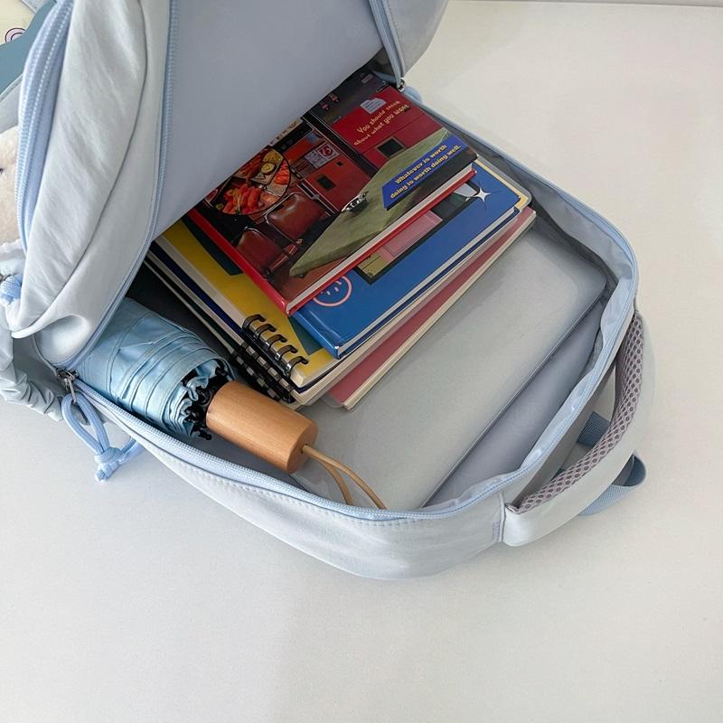 Rucsac de damă de culoare uni ghiozdan pentru elevi Rucsac de capacitate mare