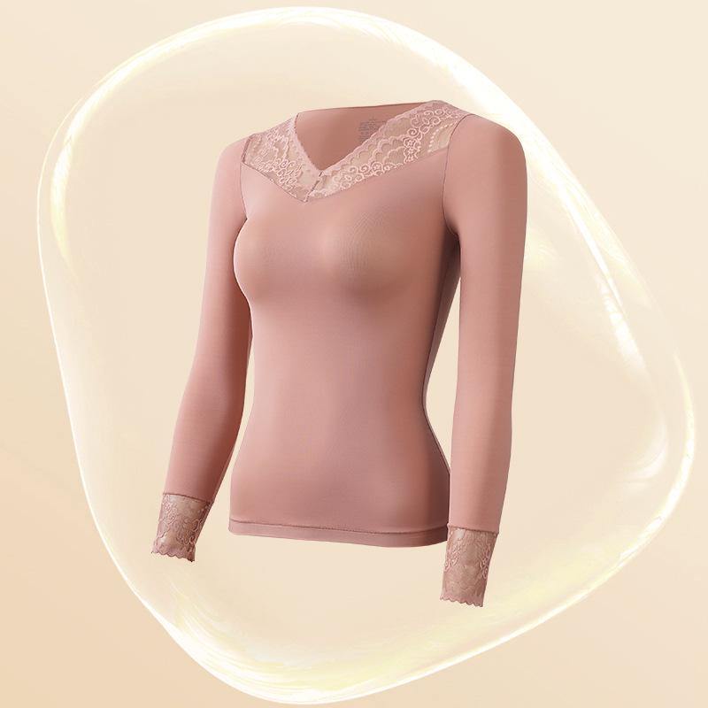 

Кружевной топ с V-образным вырезом из гиалуроновой кислоты, увлажняющий, бесшовный, базовый слой XL (110-150 jin)