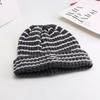 New Autumn and Winter Ins Big Head Knitted Hat Japanese Striped Wool Hat Korean Style Versatile Student Warm Hat Women
