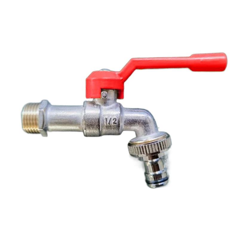 Brass Outdoor Garden Faucet with Double Spout for Balcony and Mop Sink