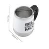 Portable Electric Stainless Steel Self Mixing Cup Magnetic Stirring Coffee Mug White