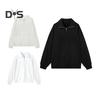 Men's Lapel Sweatshirt Casual Zip Collar Long Sleeve Pullover Loose Fit Solid Color Top for Streetwear Sports Daily Wear