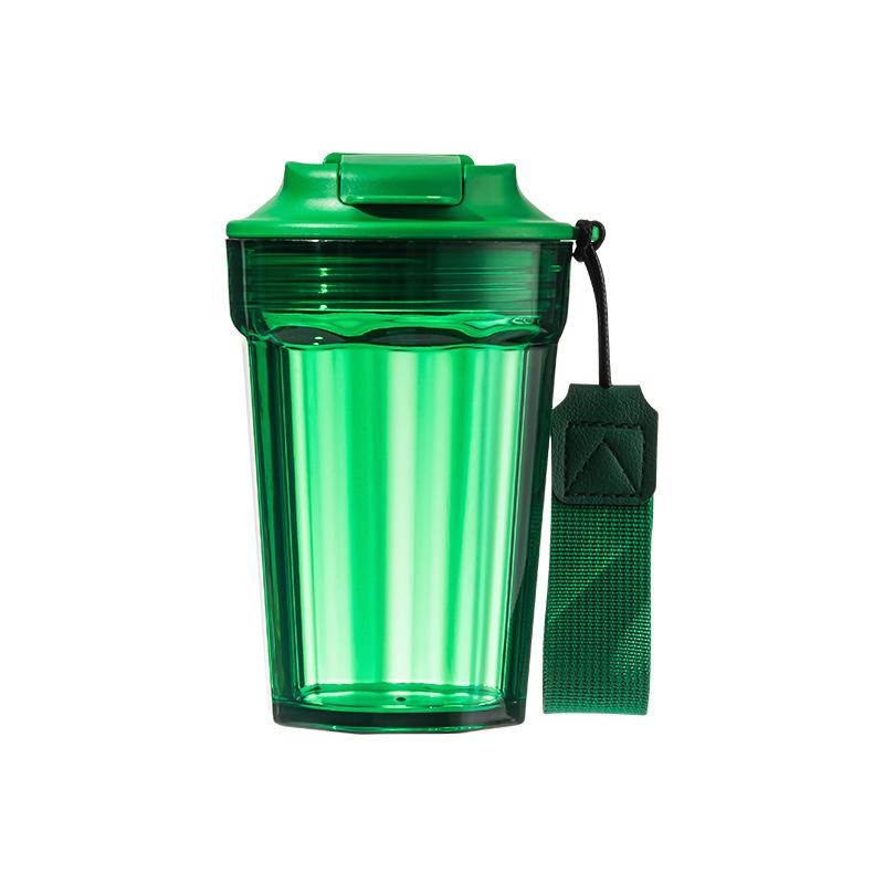 

1pcs 400ml Coffee Cup Portable Straw Cup Internet Celebrity Children s Water Cup Summer High Value Plastic Cups 400ml зелёный