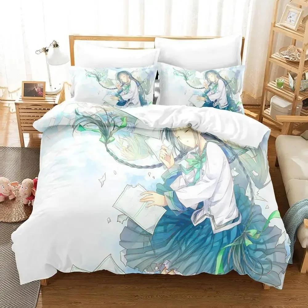 Neues Bungaku Shoujo Bettwäscheset Einzelbett Twin Full Queen King Size Bettset Erwachsene Kind Schlafzimmer Bettbezugsets Kawaii Bettlaken-Set