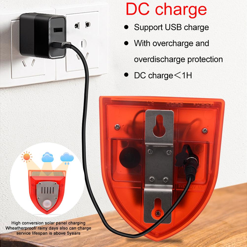 Alarmă Solară Sonoră și Luminoasă Senzor de Mișcare Alertă Sonoră 110DB Stroboscop Avertizare LED Sistem de Alarmă de Securitate pentru Casă