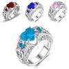 Elegant Women Ladies Rhinestone Princess Heart Shape Jewelry Wedding Ring