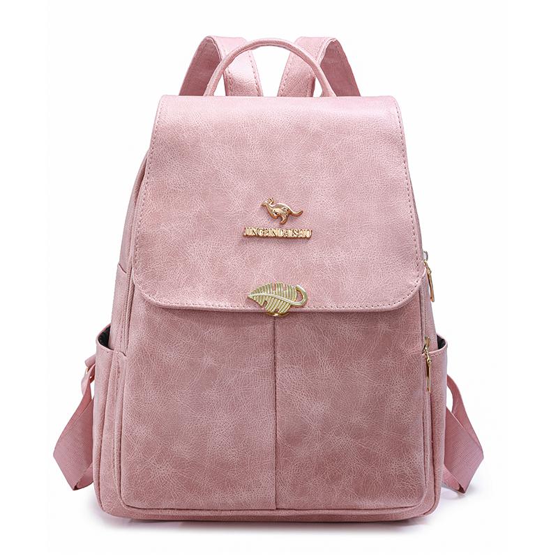 Multi-Purpose Backpack Retro Commuter Women's Large Capacity Solid Color Travel Backpack