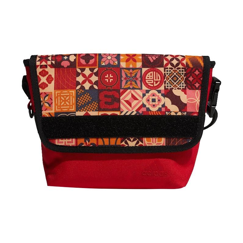 Adidas Printed Velcro Polyester Shoulder Crossbody Bag Unisex bags Red HC2777 Red
