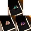 Geometric Zircon Oval Ring For Women With Copper Material Elegant Fashion Accessory