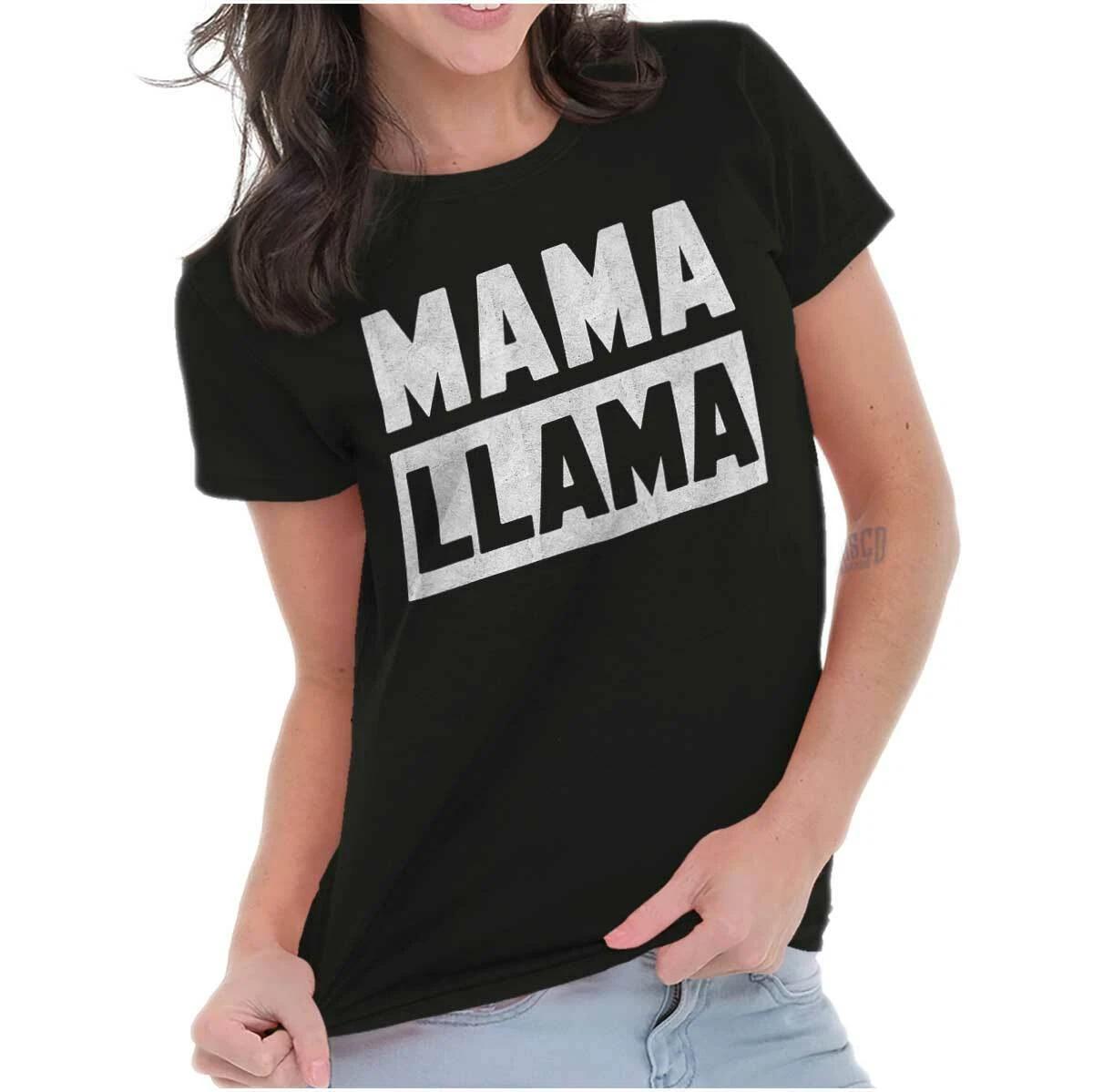 Save The Drama Mama Llama Alpaca Funny Gift Womens Top Junior Graphic Tee L