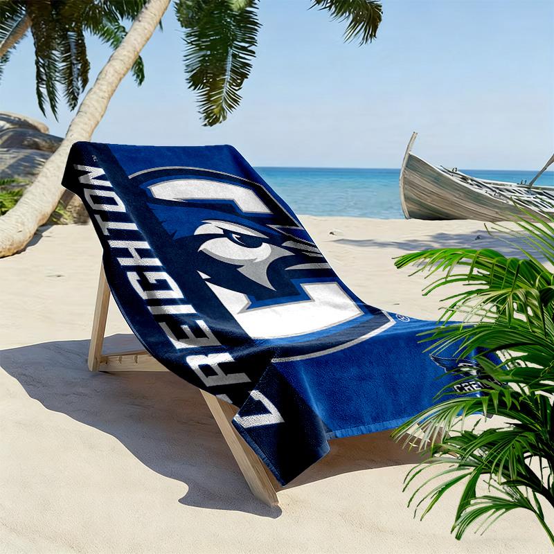 Creighton Blue Jays Print Beach Towel, Large Soft Quick Dry Towel for Beach Camping Swimming