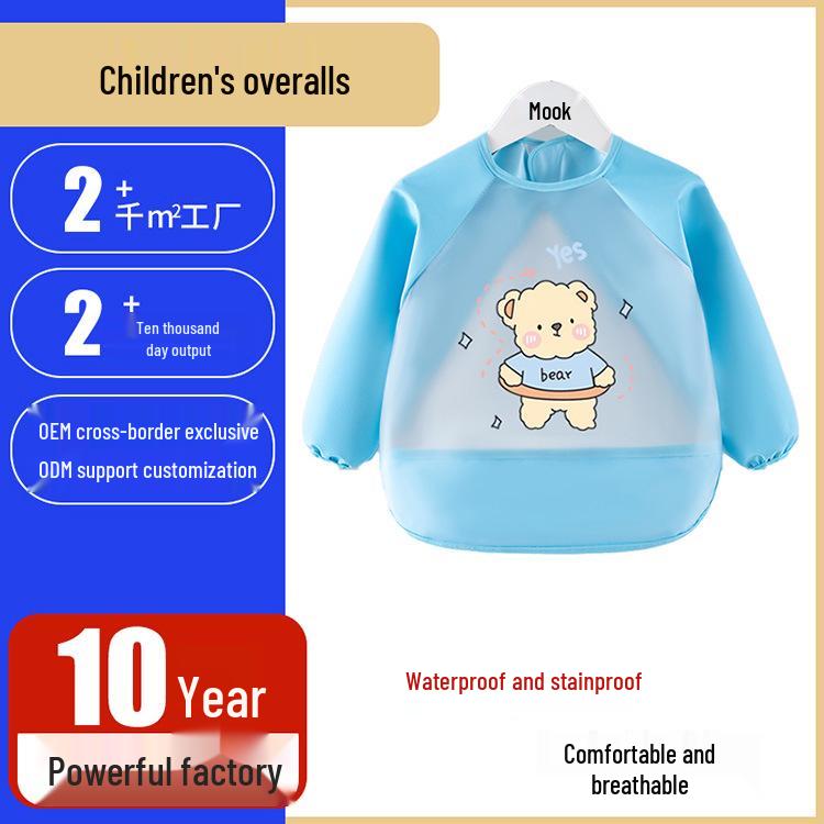 Children's Waterproof Long Sleeve Baby Smock Apron