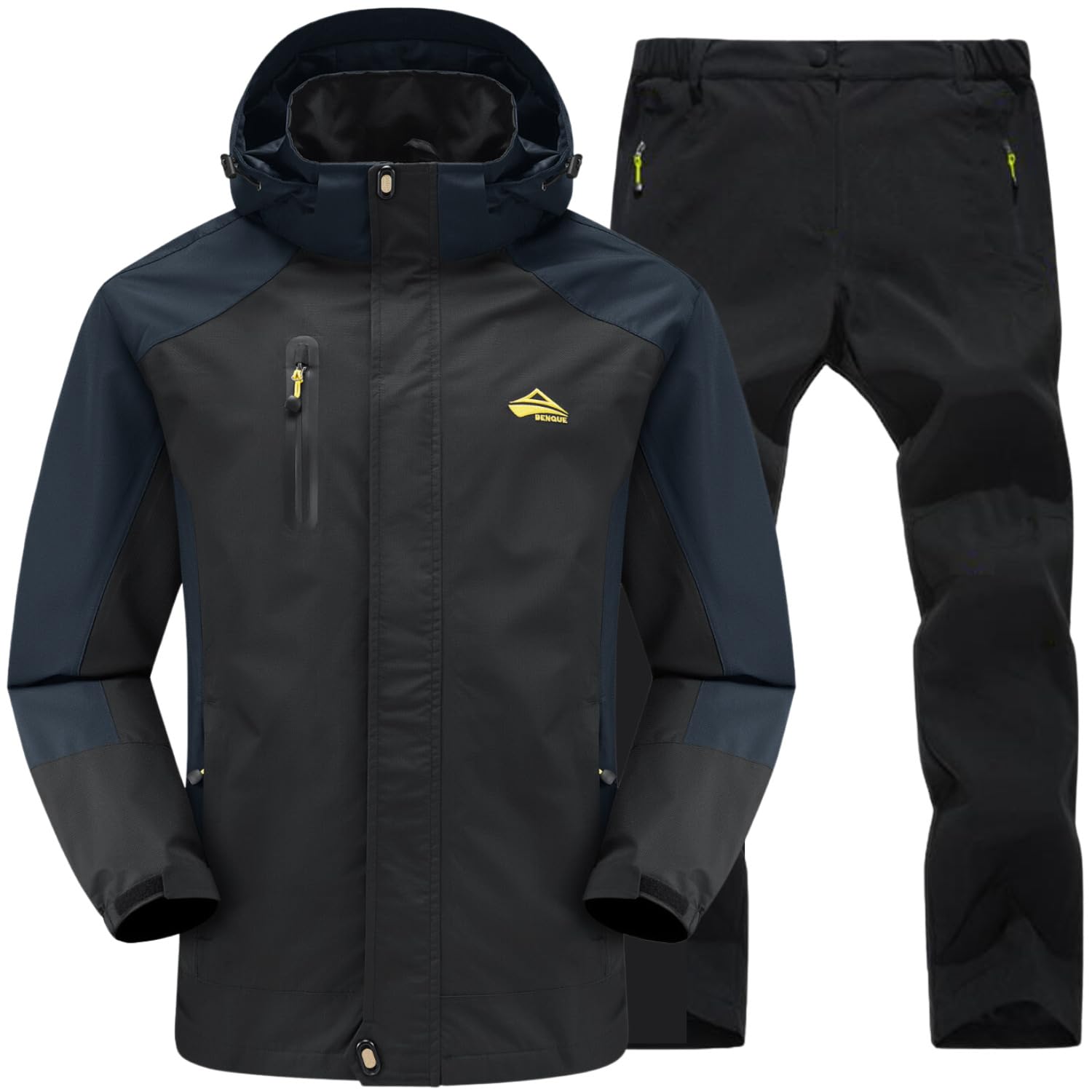 

Ветрозащитная куртка для улицы Benke Идеально подходит для и Водонепроницаемая и Идеально подходит для поездок на работу и Также горное и дождевое снаряжение Размер Мужской Комплект, Пеший туризм, Рыбалка,