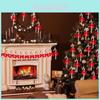 Weihnachts-Türhänger-Dekoration mit Zuckerstangen-Anhänger und Schleifen-Set für Feiertags-Wohndekor