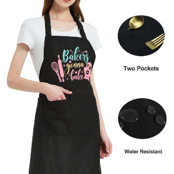 Funny Baking Aprons for Women, Cooking Kitchen Aprons with Pockets, Cute Baking Gifts for Bakers Her Mom Birthday