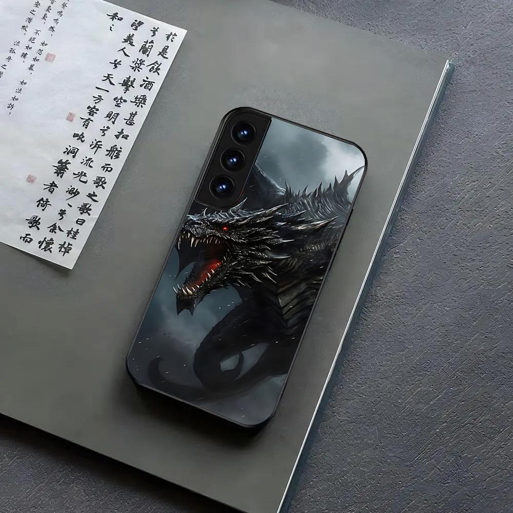 

Dragon Phone Case For Samsung S24, S25 22,30,Note20,Ultra,Lite,Ultra5G,Plus,FE Black Cover S25