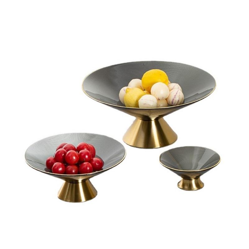 PET Fruit Plate With Base Diamond Pattern Simple Creative Home Decorative Living Room Coffee Table Candy