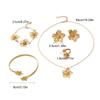 Zinc Zinc Alloy Flower Jewelry Set Geometric Women Jewelry Suit Sweet Necklace Earrings Bracelet Set  Wedding